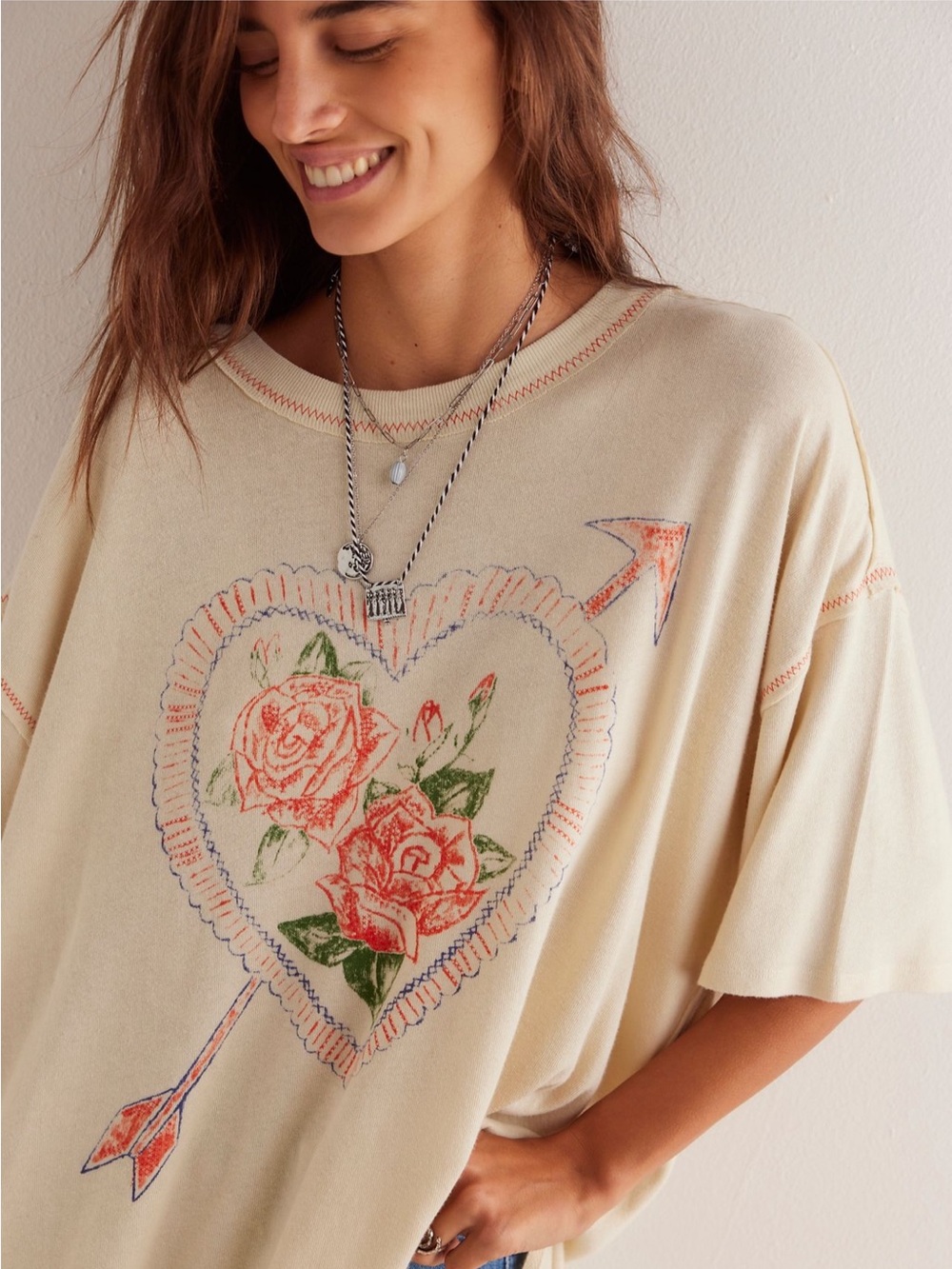 NWT Free People We The Free | Love Rose Tee | Medium